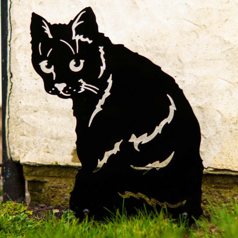 Black Cat Lover Owner Gift Sculpture Garden Ornament
